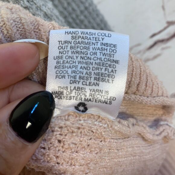 Olive & Oak Sweater Large Colorblock Cream Gray Pink Knit Pullover Classic Cozy - Picture 6 of 8